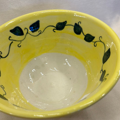 Vintage Hand Thrown Irish Pottery Ivy Bowl